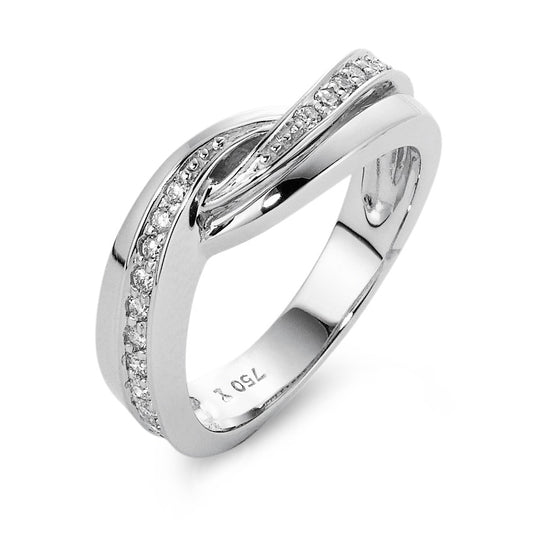 pierścionek złoto białe 750/18 K Diament 0.28 ct, 24 kamienie, w-si