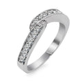 pierścionek złoto białe 750/18 K Diament 0.415 ct, 15 kamienie, w-si