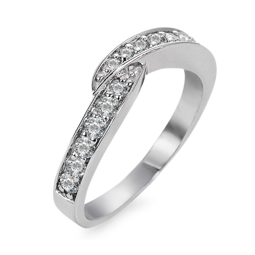 pierścionek złoto białe 750/18 K Diament 0.415 ct, 15 kamienie, w-si