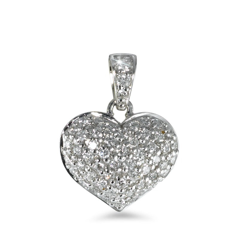 wisiorek złoto białe 750/18 K Diament 0.42 ct, 54 kamienie, w-si Serce