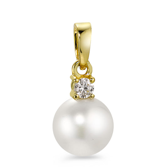 wisiorek złoto żółte 750/18 K Diament 0.07 ct, w-si Perła hodowana w wodzie słodkiej