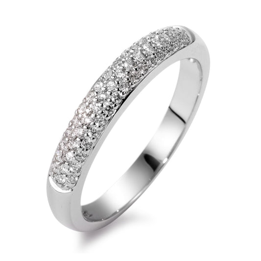 pierścionek złoto białe 750/18 K Diament 0.25 ct, 49 kamienie, w-si