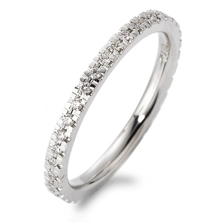 pierścionek pamięci złoto białe 750/18 K Diament 0.269 ct, 35 kamienie, w-si