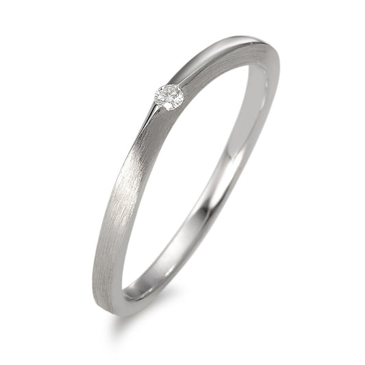 pierścionek zaręczynowy złoto białe 750/18 K Diament 0.03 ct, w-si