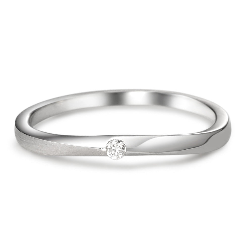 pierścionek zaręczynowy złoto białe 750/18 K Diament 0.03 ct, w-si