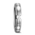 obrączka partnerska złoto białe 585/14 K Diament biały, 0.10 ct, w-si