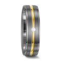 obrączka partnerska pallad 500, złoto żółte 585/14 K Diament biały, 0.025 ct, w-si