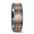 obrączka partnerska pallad 500, złoto czerwone 585/14 K Diament biały, 0.02 ct, w-si