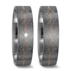obrączka partnerska pallad 500, złoto czerwone 585/14 K Diament biały, 0.015 ct, w-si