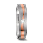 obrączka partnerska złoto białe 750/18 K, złoto czerwone 750/18 K Diament biały, 0.03 ct, tw-vsi