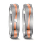 obrączka partnerska złoto białe 750/18 K, złoto czerwone 750/18 K