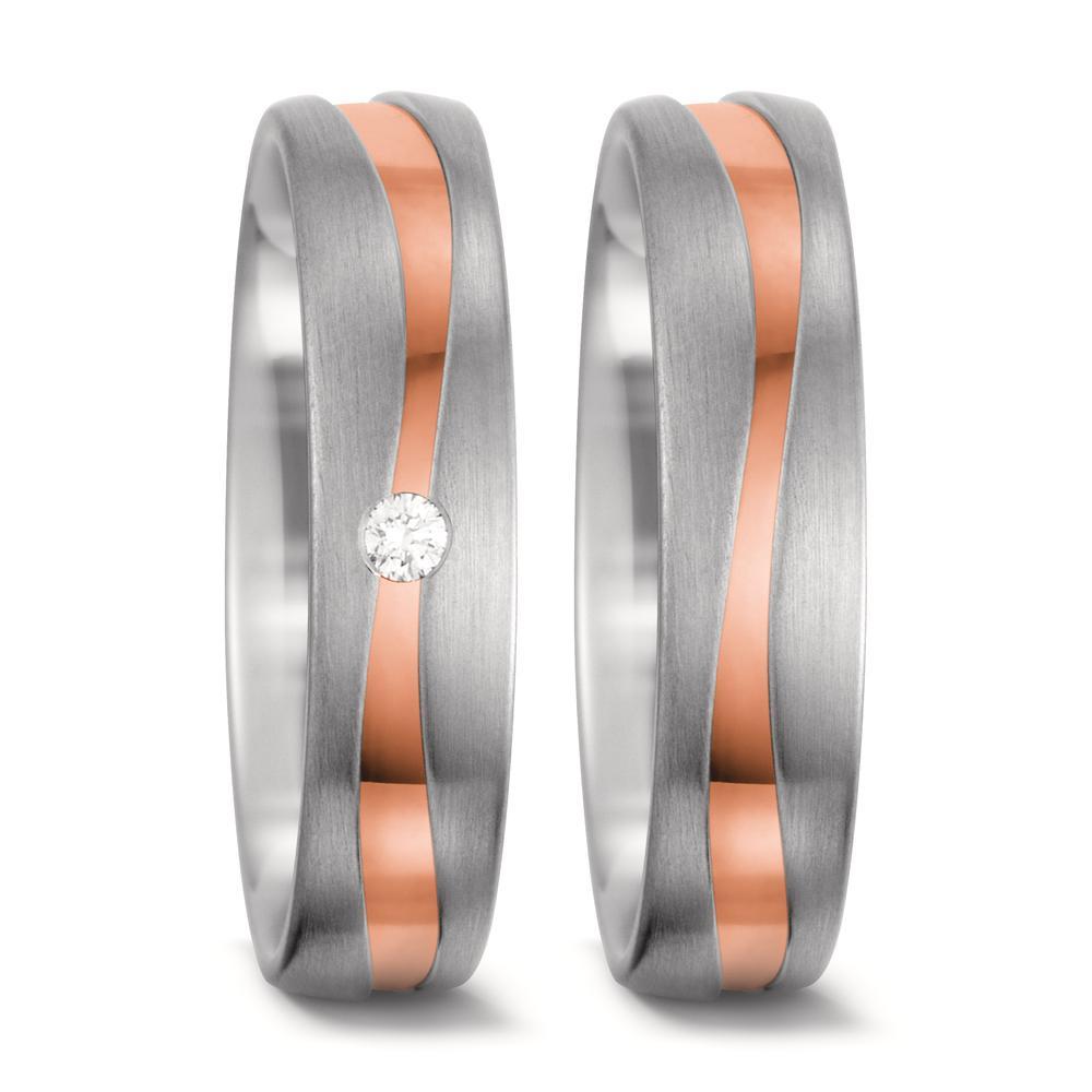 obrączka partnerska złoto białe 750/18 K, złoto czerwone 750/18 K