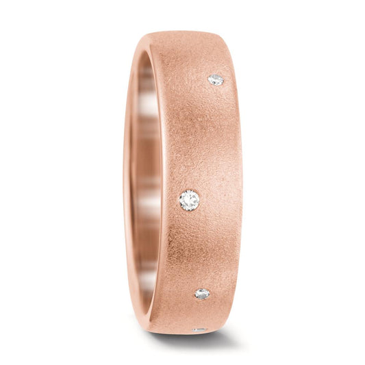 obrączka partnerska złoto różowe 750/18 K Diament biały, 0.06 ct, 8 kamienie, tw-vsi