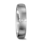 obrączka partnerska złoto białe 750/18 K Diament biały, 0.055 ct, 3 kamienie, tw-vsi