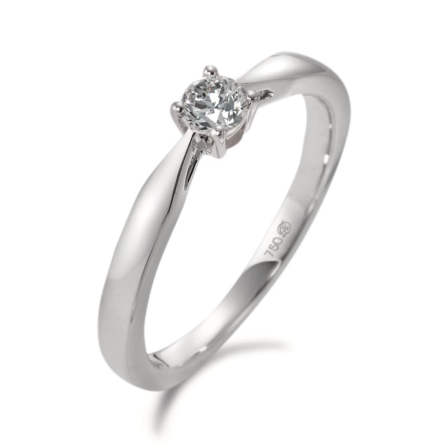 pierścionek zaręczynowy złoto białe 750/18 K Diament biały, 0.15 ct, w-si