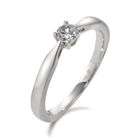 pierścionek zaręczynowy złoto białe 750/18 K Diament biały, 0.15 ct, w-si