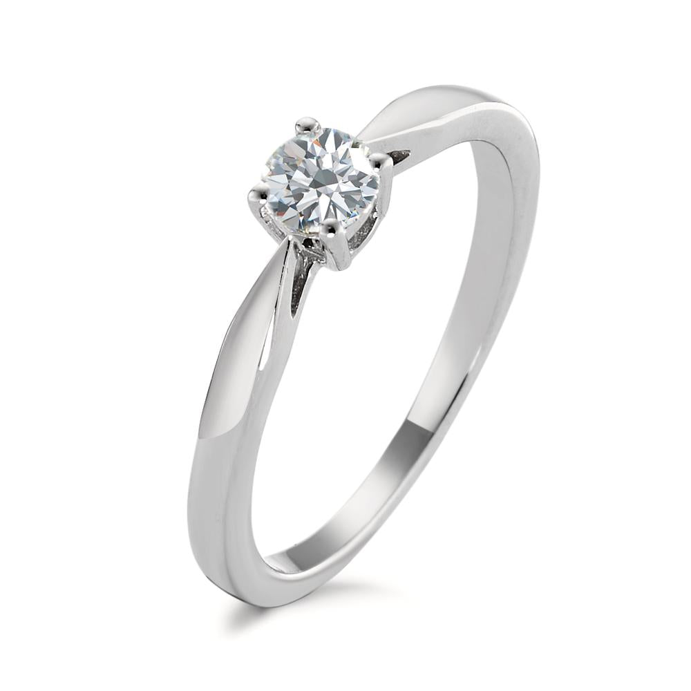 pierścionek zaręczynowy złoto białe 750/18 K Diament biały, 0.25 ct, w-si