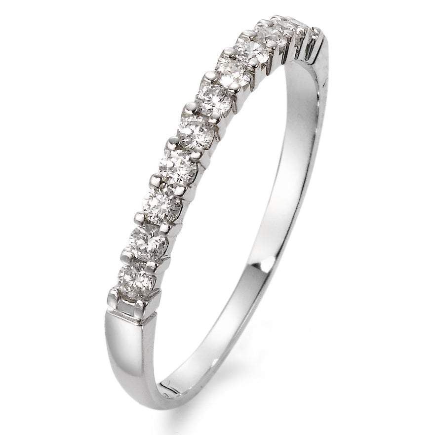 pierścionek pamięci złoto białe 750/18 K Diament biały, 0.25 ct, 11 kamienie, w-si