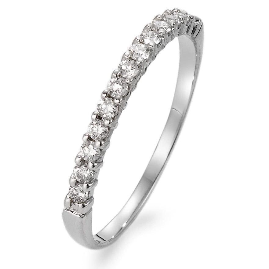 pierścionek pamięci złoto białe 750/18 K Diament biały, 0.20 ct, 13 kamienie, w-si