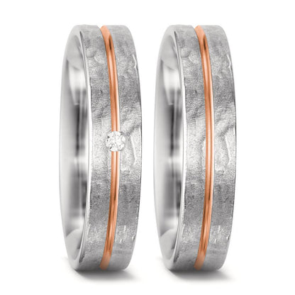 obrączka partnerska złoto białe 750/18 K, złoto czerwone 750/18 K