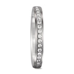 obrączka partnerska złoto białe 750/18 K Diament 0.23 ct, 23 kamienie, tw-si