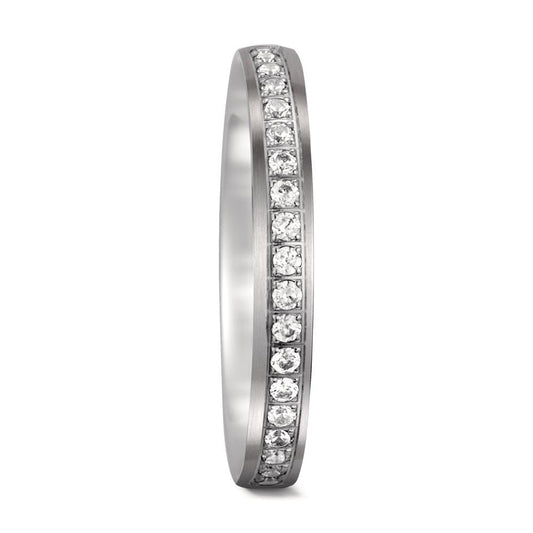 obrączka partnerska złoto białe 750/18 K Diament 0.23 ct, 23 kamienie, tw-si