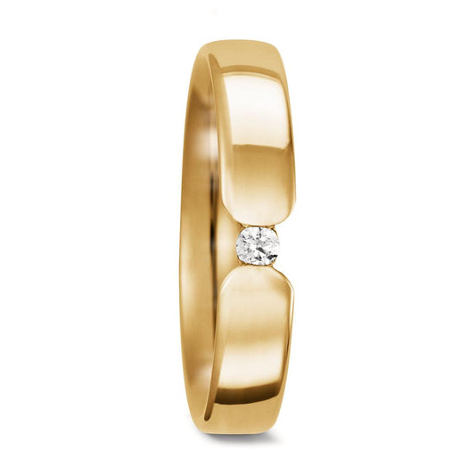 obrączka partnerska złoto żółte 750/18 K Diament 0.05 ct, tw-si