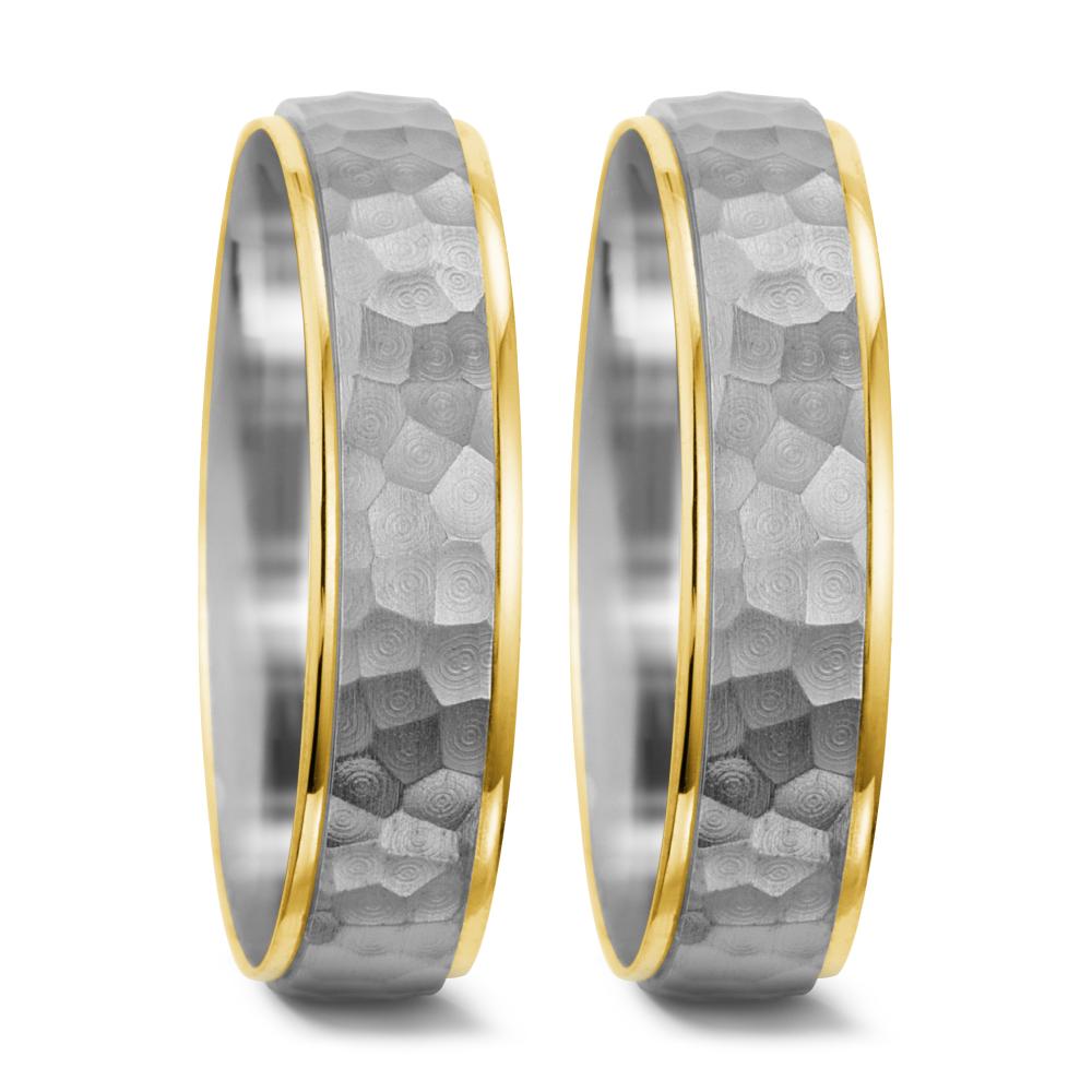 obrączka partnerska złoto białe 750/18 K, złoto żółte 750/18 K