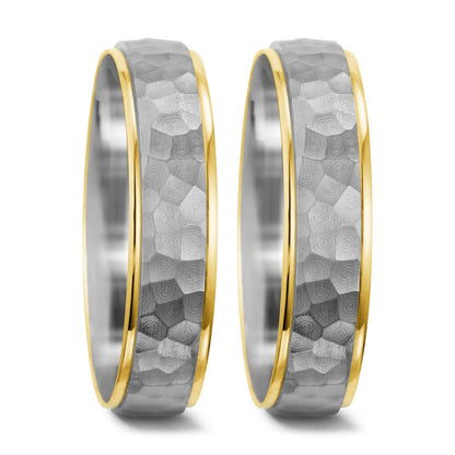 obrączka partnerska złoto białe 750/18 K, złoto żółte 750/18 K