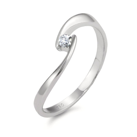 pierścionek zaręczynowy złoto białe 750/18 K Diament biały, 0.06 ct, [Brillant], w-si
