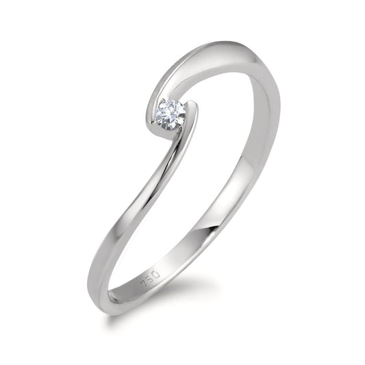 pierścionek zaręczynowy złoto białe 750/18 K Diament biały, 0.04 ct, [Brillant], w-si