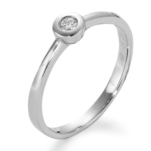 pierścionek zaręczynowy złoto białe 750/18 K Diament biały, 0.05 ct, [Brillant], w-si