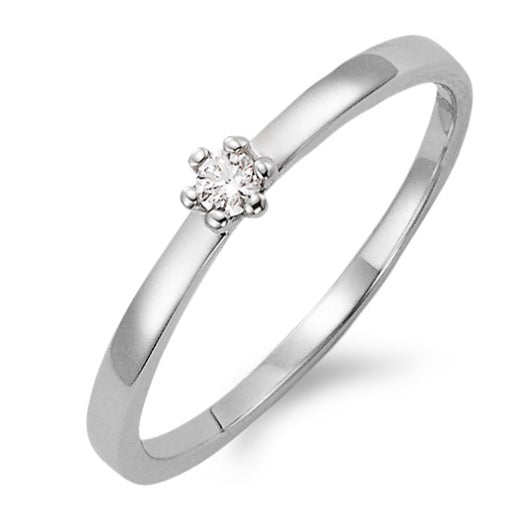pierścionek zaręczynowy złoto białe 750/18 K Diament biały, 0.05 ct, [Brillant], w-si