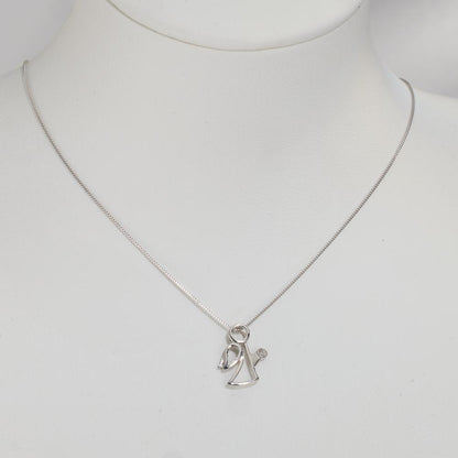 wisiorek złoto białe 750/18 K Diament 0.007 ct, w-si anioł