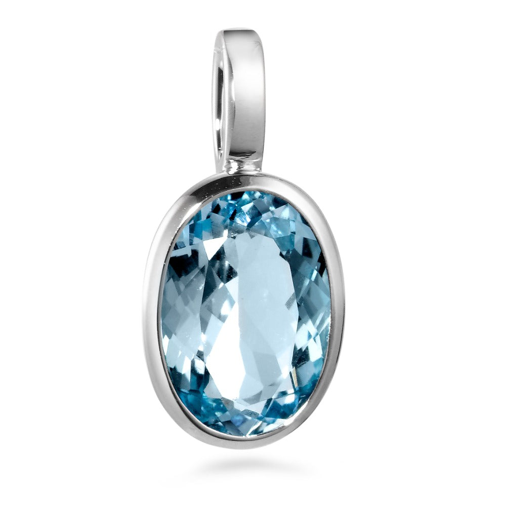 wisiorek złoto białe 750/18 K Topaz niebieski