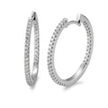 kolczyki koła zatrzaskowe złoto białe 750/18 K Diament biały, 0.50 ct, 74 kamienie, [Brillant], w-si
