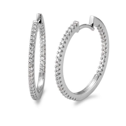 kolczyki koła zatrzaskowe złoto białe 750/18 K Diament biały, 0.50 ct, 74 kamienie, [Brillant], w-si