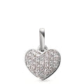 wisiorek złoto białe 750/18 K Diament biały, 0.25 ct, 31 kamienie, [Brillant], w-si Serce Ø10 mm