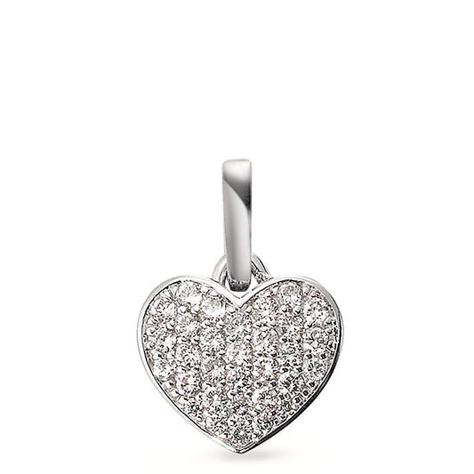 wisiorek złoto białe 750/18 K Diament biały, 0.25 ct, 31 kamienie, [Brillant], w-si Serce Ø10 mm