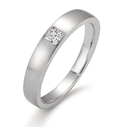 pierścionek zaręczynowy złoto białe 750/18 K Diament biały, 0.11 ct, [Brillant], w-si