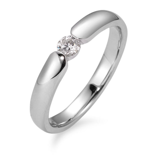 pierścionek zaręczynowy złoto białe 750/18 K Diament biały, 0.17 ct, [Brillant], w-si
