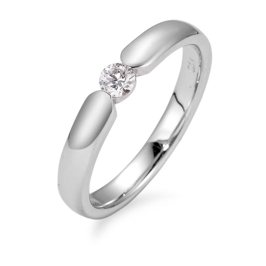 pierścionek zaręczynowy złoto białe 750/18 K Diament biały, 0.13 ct, [Brillant], w-si