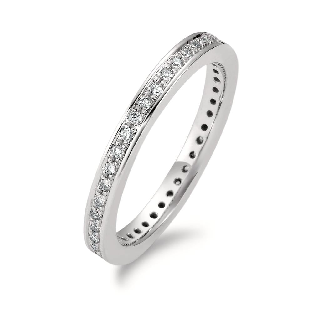 pierścionek pamięci złoto białe 750/18 K Diament biały, 0.25 ct, 42 kamienie, [Brillant], w-si