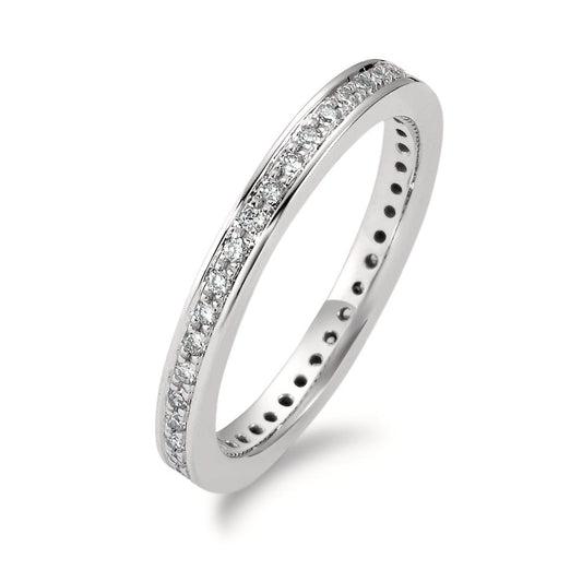 pierścionek pamięci złoto białe 750/18 K Diament biały, 0.25 ct, 42 kamienie, [Brillant], w-si