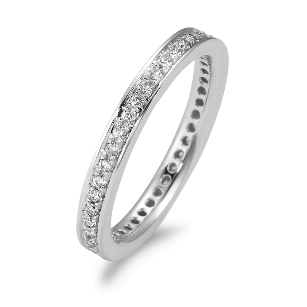 pierścionek pamięci złoto białe 750/18 K Diament biały, 0.33 ct, 42 kamienie, [Brillant], w-si