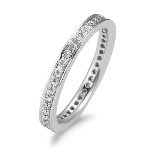 pierścionek pamięci złoto białe 750/18 K Diament biały, 0.33 ct, 42 kamienie, [Brillant], w-si