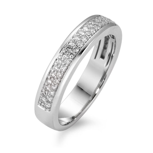 pierścionek złoto białe 750/18 K Diament biały, 0.33 ct, 55 kamienie, [Brillant], w-si