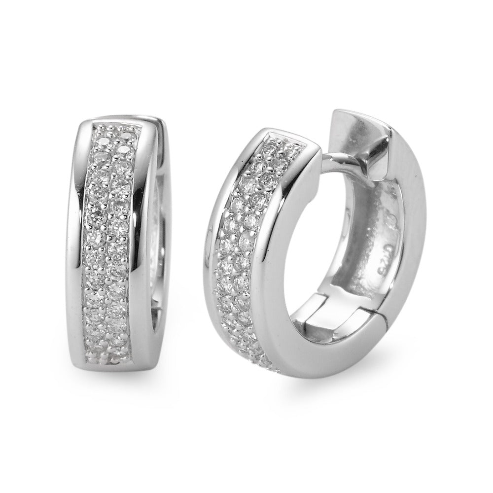 kolczyki koła zatrzaskowe złoto białe 750/18 K Diament biały, 0.25 ct, 50 kamienie, [Brillant], w-si