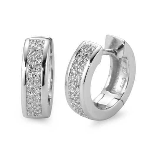 kolczyki koła zatrzaskowe złoto białe 750/18 K Diament biały, 0.25 ct, 50 kamienie, [Brillant], w-si