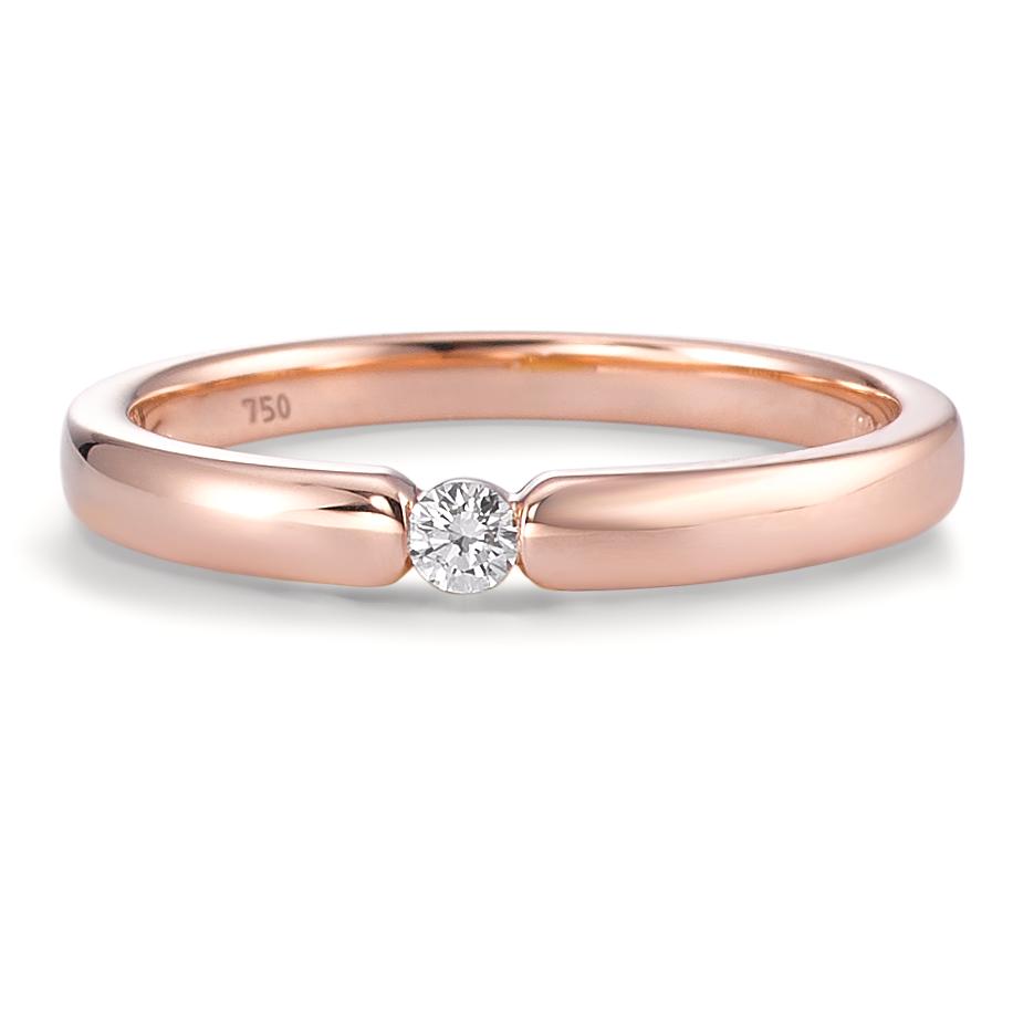 pierścionek zaręczynowy złoto różowe 750/18 K Diament biały, 0.06 ct, [Brillant], w-si